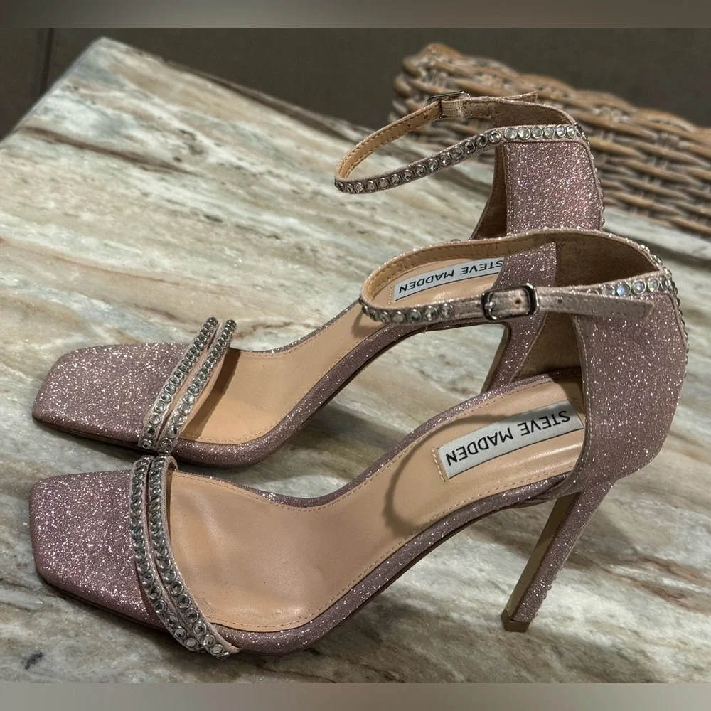 Women’s STEVE MADDEN Collette Heeled Sandal- Blush. Size 8 - Picture 5 of 8